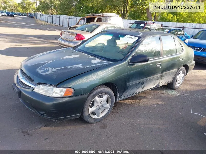 2000 Nissan Altima Gle/Gxe/Se/Xe VIN: 1N4DL01D9YC237614 Lot: 40093597