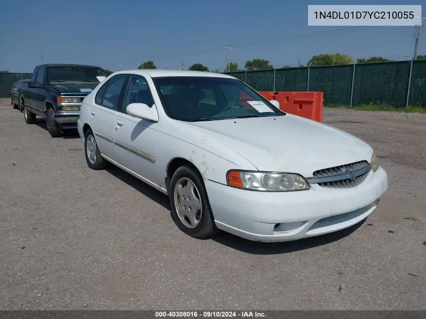 2000 Nissan Altima Gle/Gxe/Se/Xe VIN: 1N4DL01D7YC210055 Lot: 40308016