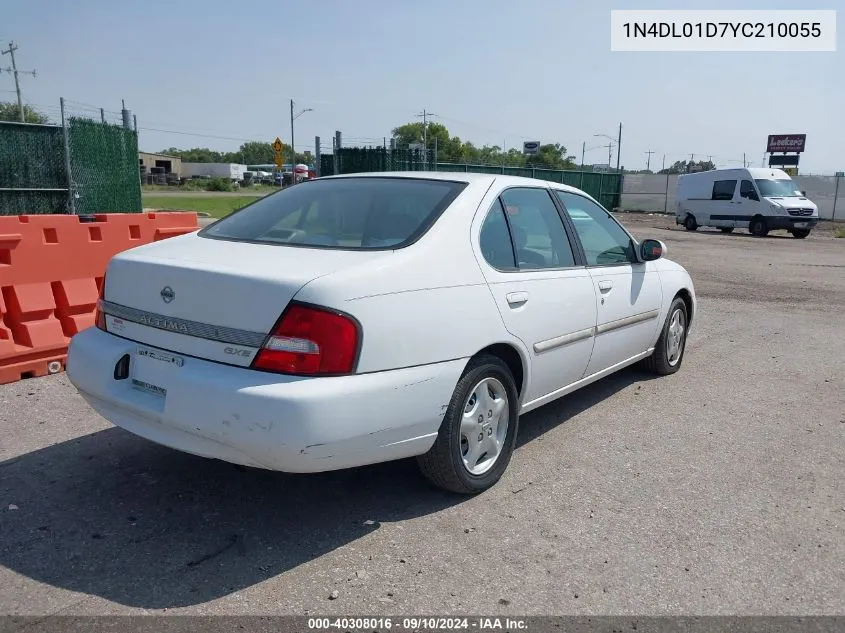 2000 Nissan Altima Gle/Gxe/Se/Xe VIN: 1N4DL01D7YC210055 Lot: 40308016