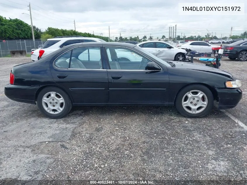 1N4DL01DXYC151972 2000 Nissan Altima Xe/Gxe/Se/Gle