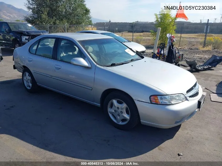 2000 Nissan Altima Xe/Gxe/Se/Gle VIN: 1N4DL01D5YC230384 Lot: 40545313