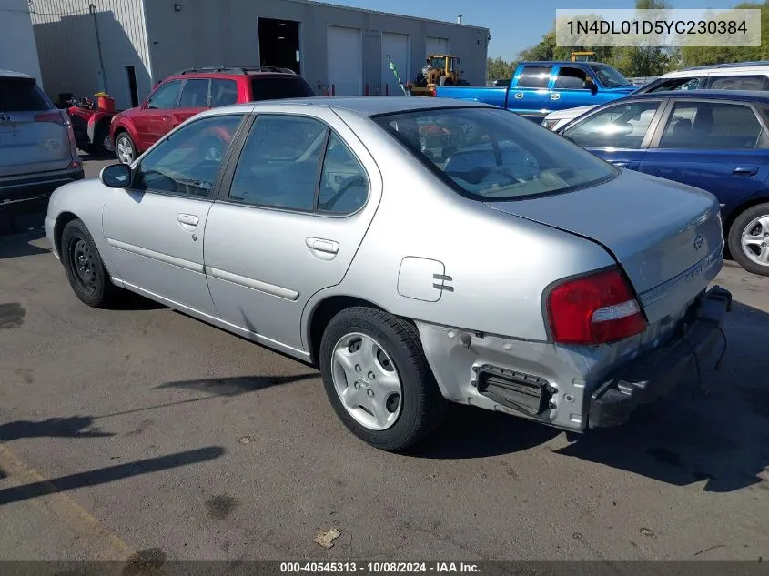 2000 Nissan Altima Xe/Gxe/Se/Gle VIN: 1N4DL01D5YC230384 Lot: 40545313