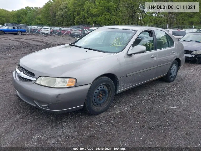 2001 Nissan Altima Gxe VIN: 1N4DL01D81C111024 Lot: 39407300