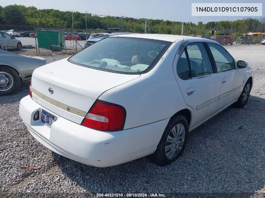 2001 Nissan Altima Gxe VIN: 1N4DL01D91C107905 Lot: 40321010