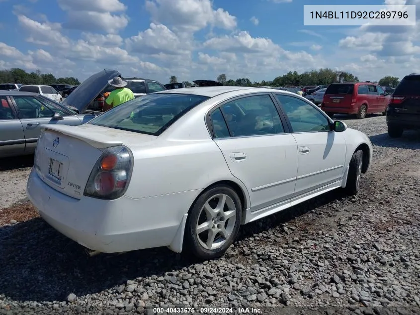 2002 Nissan Altima 3.5 Se VIN: 1N4BL11D92C289796 Lot: 40433675