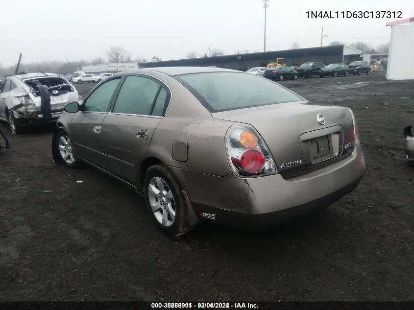 2003 Nissan Altima S VIN: 1N4AL11D63C137312 Lot: 38888911