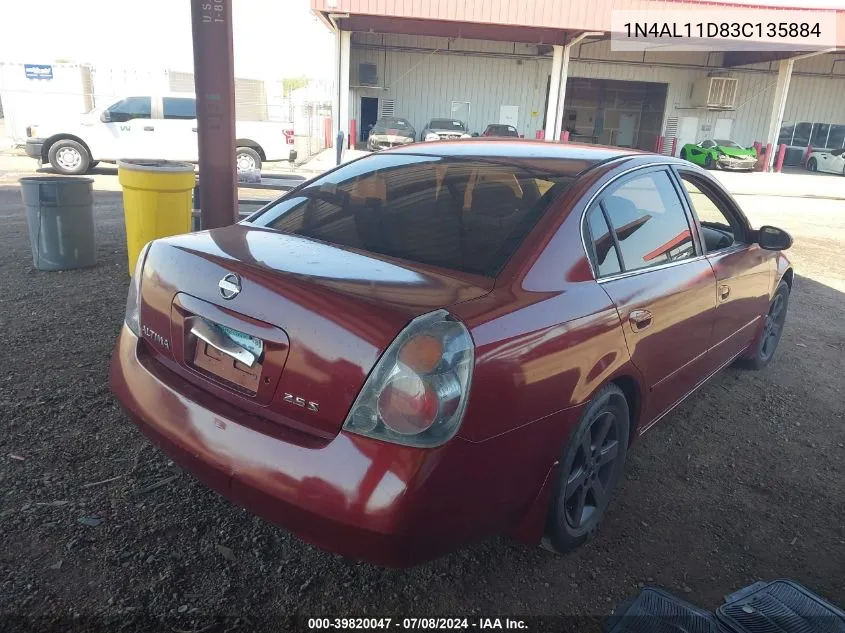 2003 Nissan Altima 2.5 S VIN: 1N4AL11D83C135884 Lot: 39820047