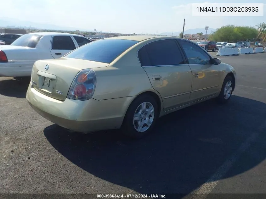 2003 Nissan Altima 2.5 S VIN: 1N4AL11D03C203935 Lot: 39863414