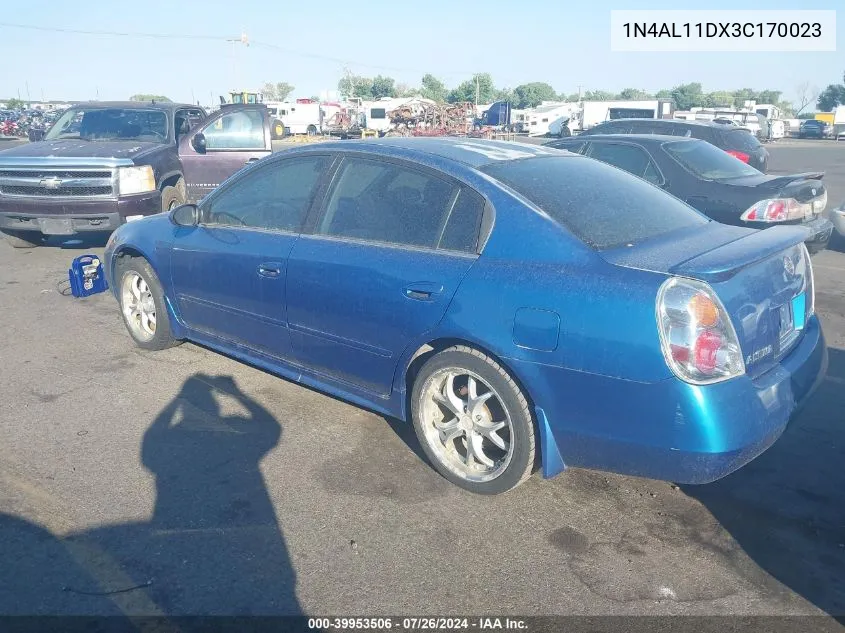 2003 Nissan Altima S/Sl VIN: 1N4AL11DX3C170023 Lot: 39953506