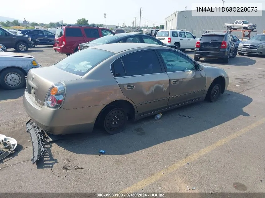 2003 Nissan Altima 2.5 S VIN: 1N4AL11D63C220075 Lot: 39983109