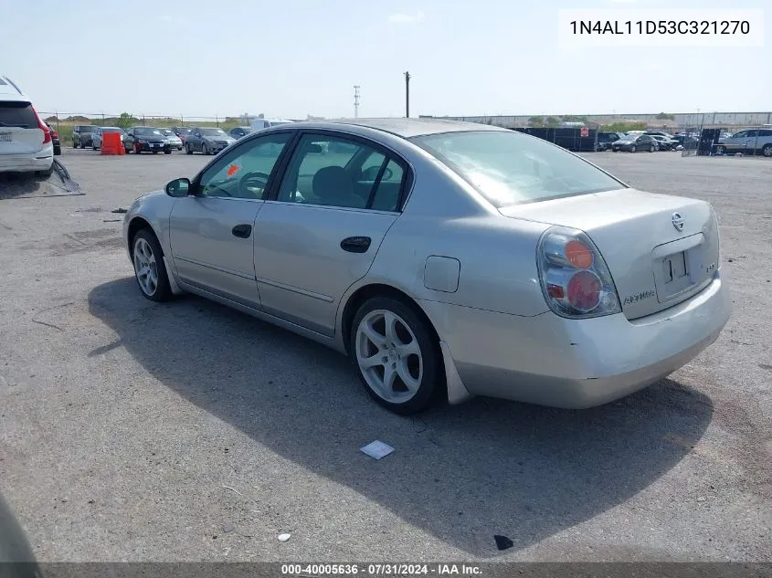 2003 Nissan Altima 2.5 S VIN: 1N4AL11D53C321270 Lot: 40005636