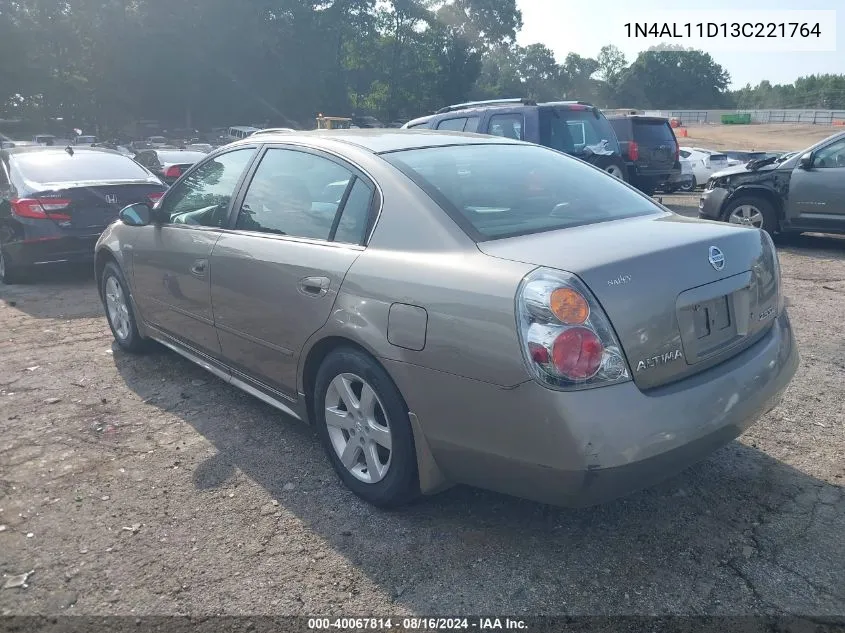 2003 Nissan Altima 2.5 Sl VIN: 1N4AL11D13C221764 Lot: 40067814