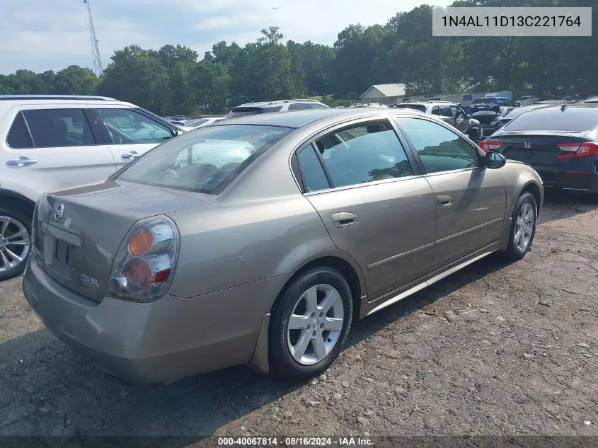 2003 Nissan Altima 2.5 Sl VIN: 1N4AL11D13C221764 Lot: 40067814