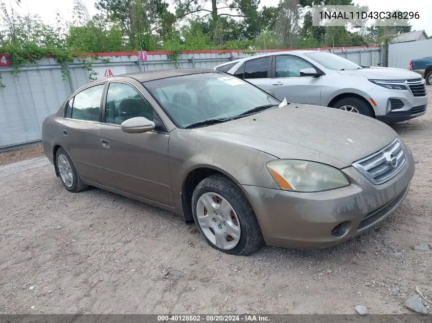 2003 Nissan Altima 2.5 S VIN: 1N4AL11D43C348296 Lot: 40128502