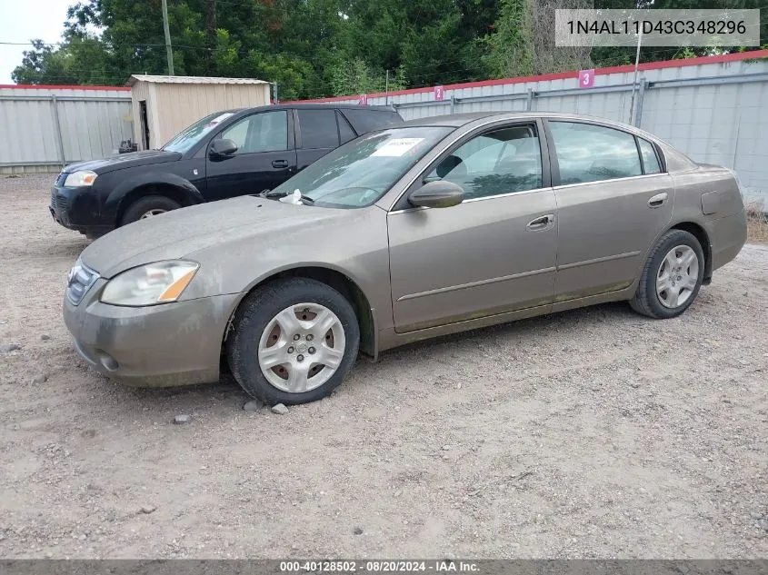 2003 Nissan Altima 2.5 S VIN: 1N4AL11D43C348296 Lot: 40128502