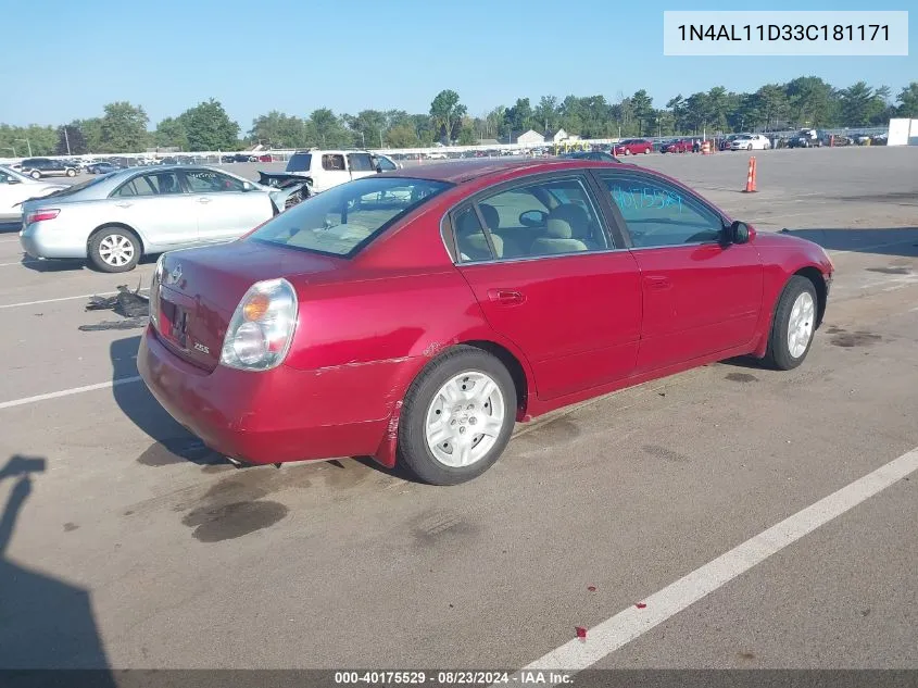 2003 Nissan Altima 2.5 S VIN: 1N4AL11D33C181171 Lot: 40175529