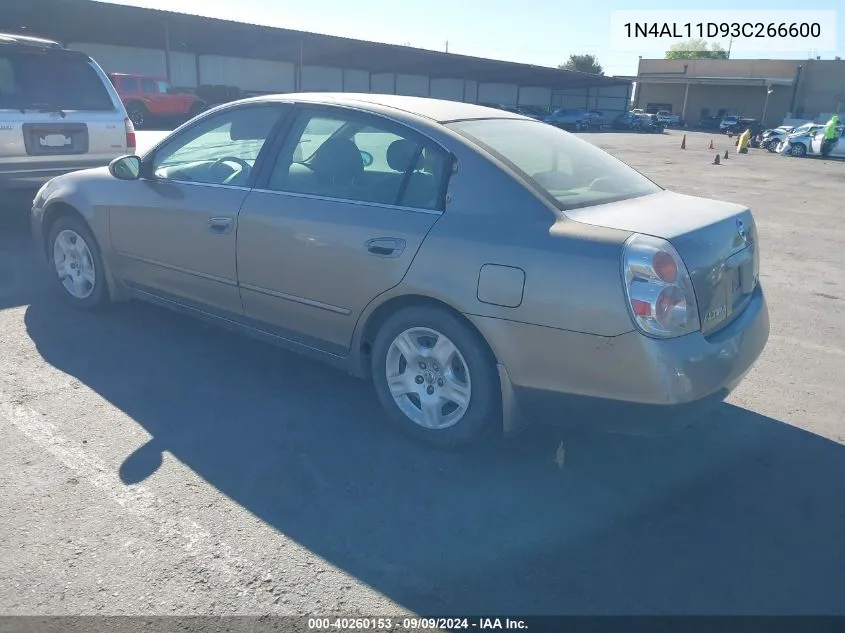 2003 Nissan Altima 2.5 S VIN: 1N4AL11D93C266600 Lot: 40260153