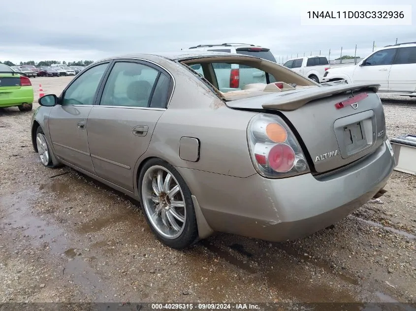 2003 Nissan Altima 2.5 S VIN: 1N4AL11D03C332936 Lot: 40295315