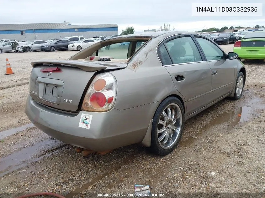 2003 Nissan Altima 2.5 S VIN: 1N4AL11D03C332936 Lot: 40295315