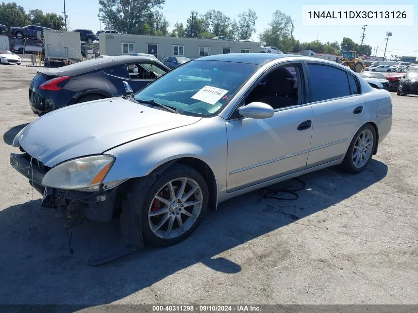 2003 Nissan Altima S/Sl VIN: 1N4AL11DX3C113126 Lot: 40311298