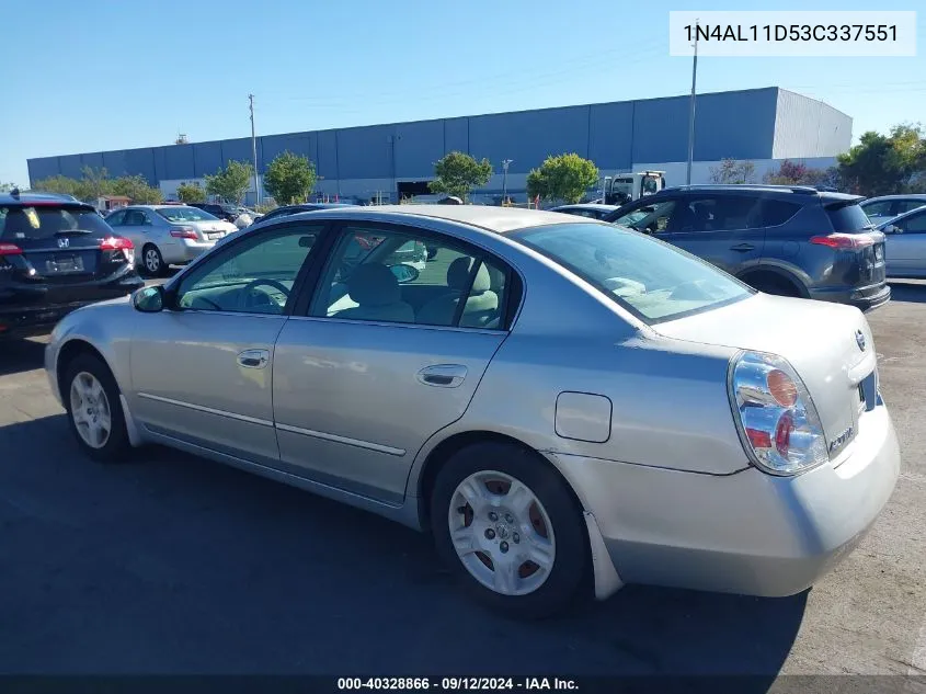 2003 Nissan Altima 2.5 S VIN: 1N4AL11D53C337551 Lot: 40328866