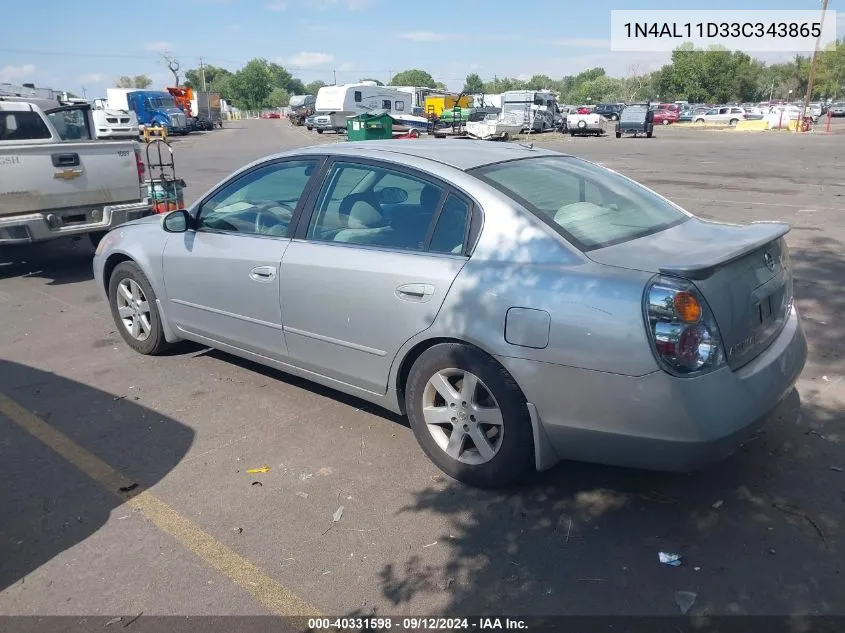 2003 Nissan Altima 2.5 S VIN: 1N4AL11D33C343865 Lot: 40331598