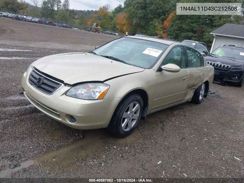 2003 Nissan Altima 2.5 S VIN: 1N4AL11D43C212508 Lot: 40597082