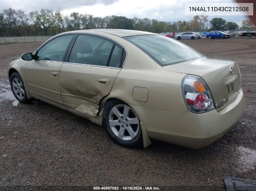 2003 Nissan Altima 2.5 S VIN: 1N4AL11D43C212508 Lot: 40597082