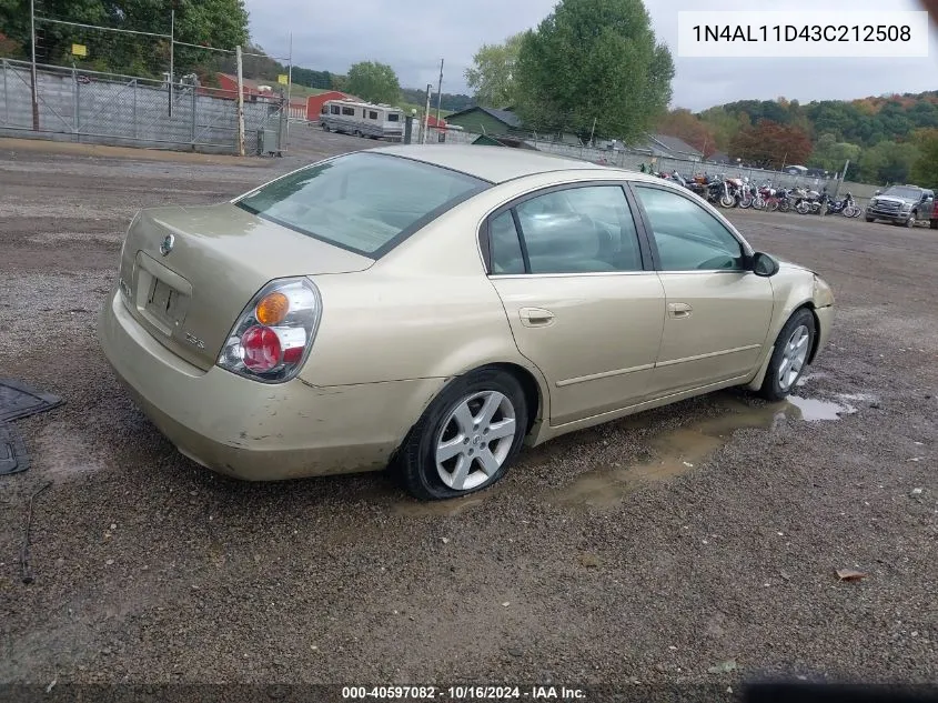 2003 Nissan Altima 2.5 S VIN: 1N4AL11D43C212508 Lot: 40597082