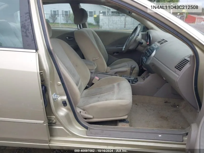 2003 Nissan Altima 2.5 S VIN: 1N4AL11D43C212508 Lot: 40597082