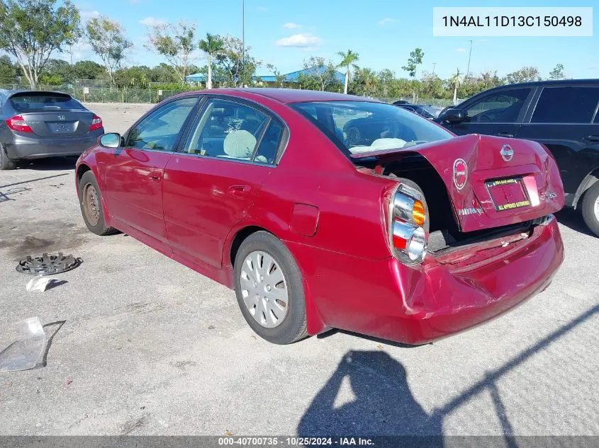 2003 Nissan Altima 2.5 S VIN: 1N4AL11D13C150498 Lot: 40700735