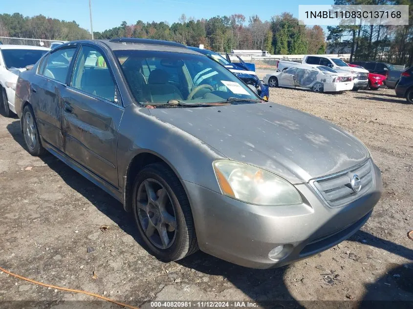 2003 Nissan Altima 3.5 Se VIN: 1N4BL11D83C137168 Lot: 40820981