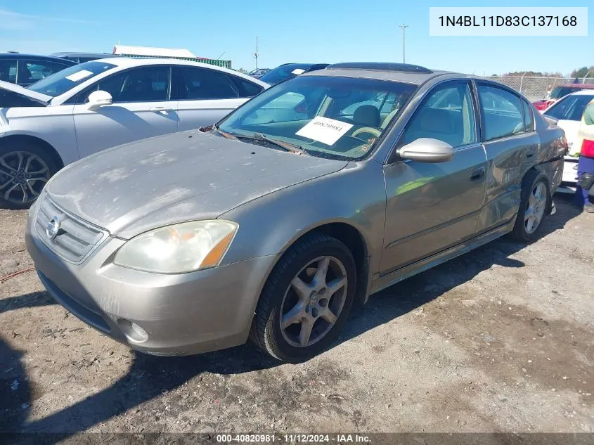 2003 Nissan Altima 3.5 Se VIN: 1N4BL11D83C137168 Lot: 40820981