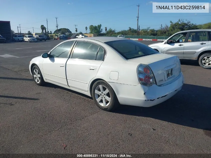 2003 Nissan Altima 2.5 S VIN: 1N4AL11D43C259814 Lot: 40895331