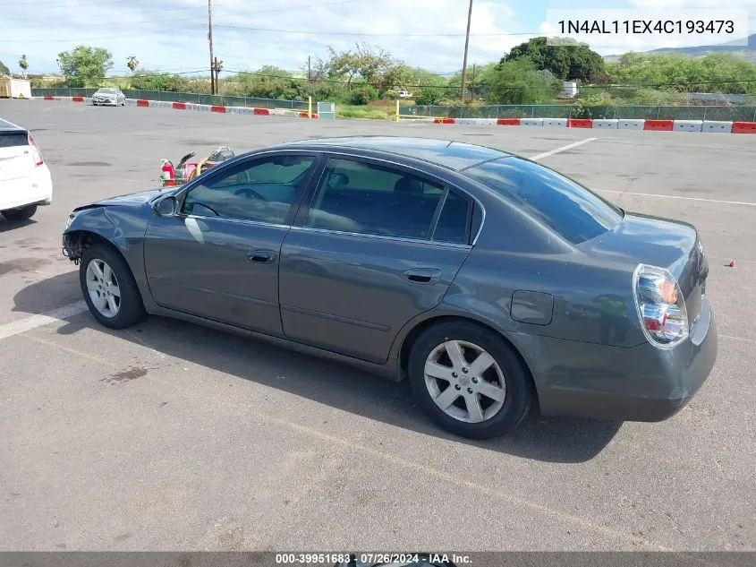 2004 Nissan Altima 2.5 Sl VIN: 1N4AL11EX4C193473 Lot: 39951683