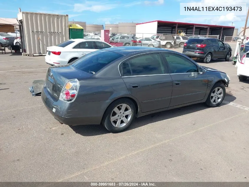 2004 Nissan Altima 2.5 Sl VIN: 1N4AL11EX4C193473 Lot: 39951683