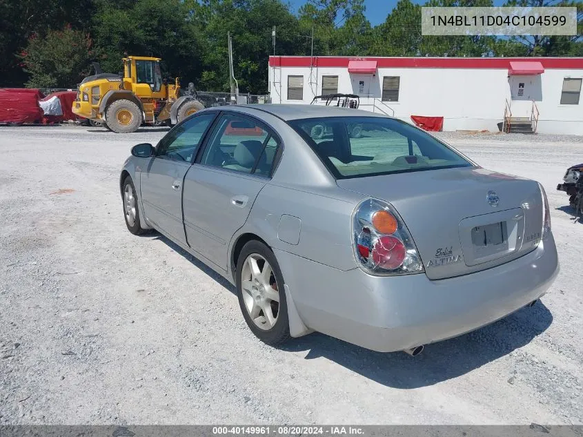 2004 Nissan Altima Se VIN: 1N4BL11D04C104599 Lot: 40149961