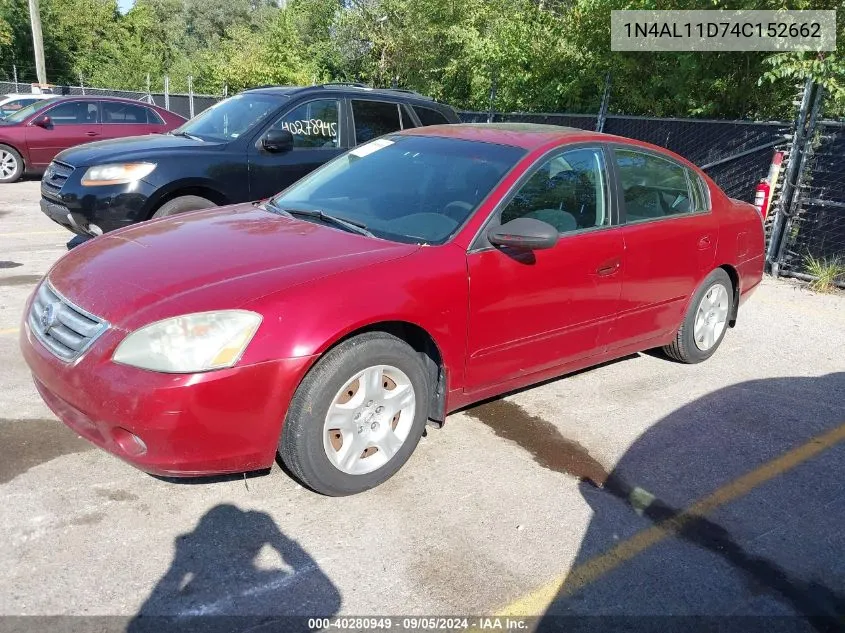 2004 Nissan Altima 2.5 S VIN: 1N4AL11D74C152662 Lot: 40280949