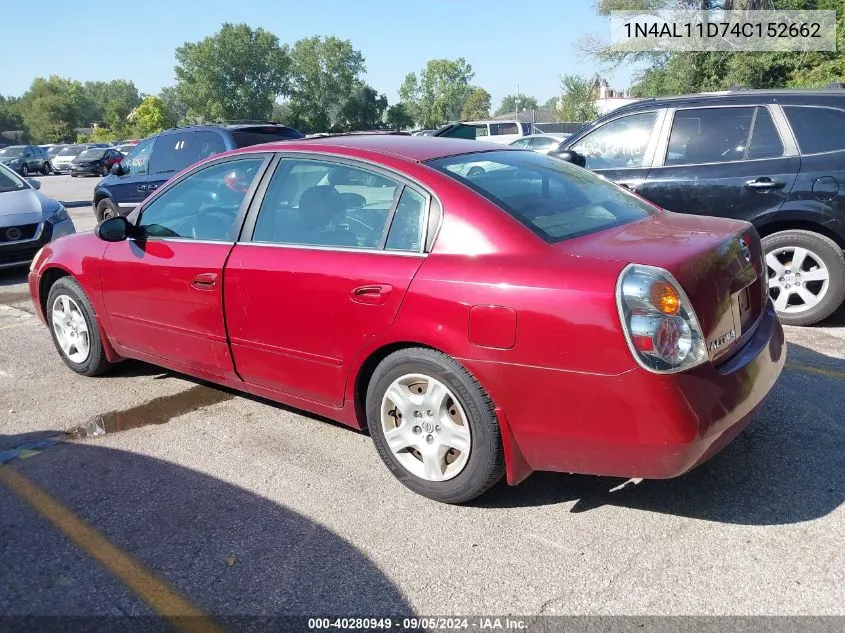 2004 Nissan Altima 2.5 S VIN: 1N4AL11D74C152662 Lot: 40280949