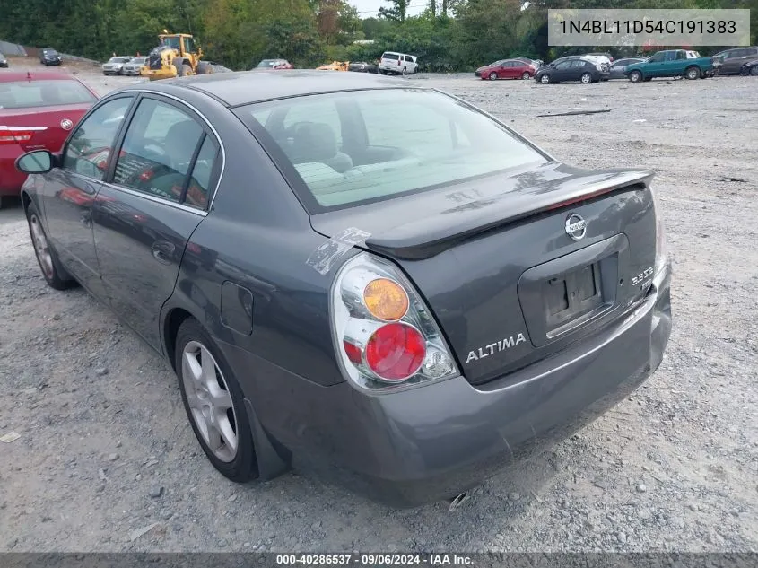 2004 Nissan Altima 3.5 Se VIN: 1N4BL11D54C191383 Lot: 40286537