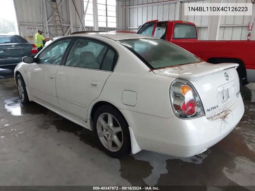 2004 Nissan Altima 3.5 Se VIN: 1N4BL11DX4C126223 Lot: 40347972