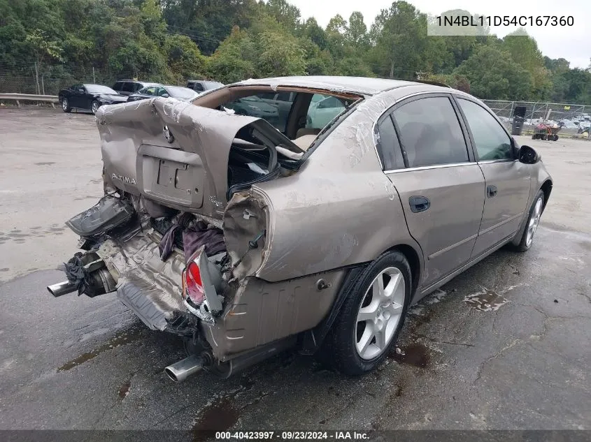 2004 Nissan Altima 3.5 Se VIN: 1N4BL11D54C167360 Lot: 40423997