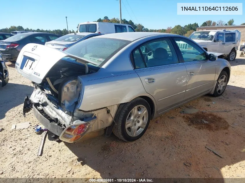 2004 Nissan Altima 2.5 S VIN: 1N4AL11D64C112606 Lot: 40626881