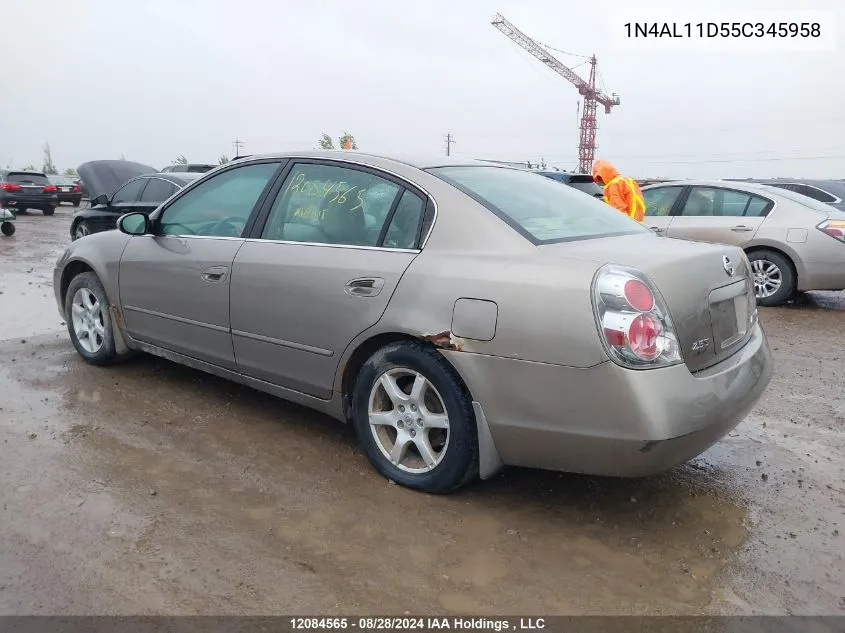 2005 Nissan Altima 2.5 S VIN: 1N4AL11D55C345958 Lot: 12084565