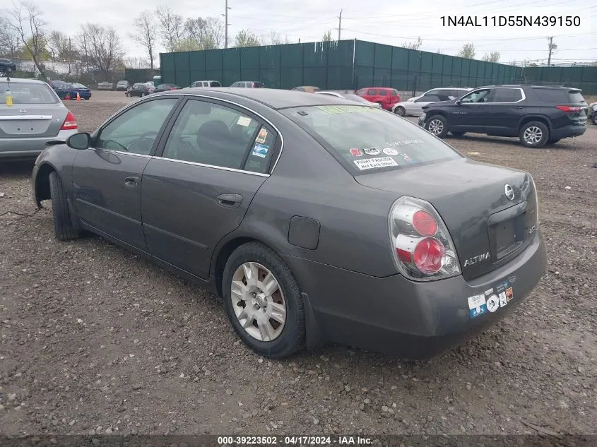 2005 Nissan Altima 2.5 S VIN: 1N4AL11D55N439150 Lot: 39223502