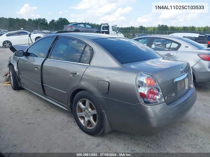 2005 Nissan Altima 2.5 S VIN: 1N4AL11D25C103533 Lot: 39813003