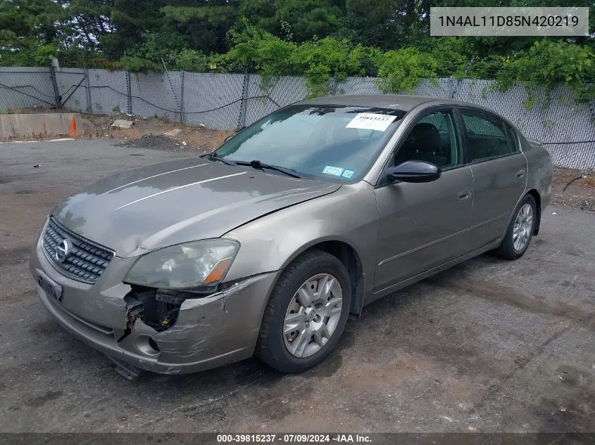 2005 Nissan Altima 2.5 S VIN: 1N4AL11D85N420219 Lot: 39815237