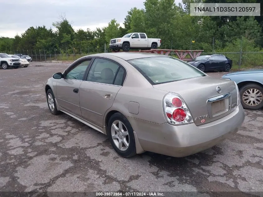 2005 Nissan Altima 2.5 S VIN: 1N4AL11D35C120597 Lot: 39873984