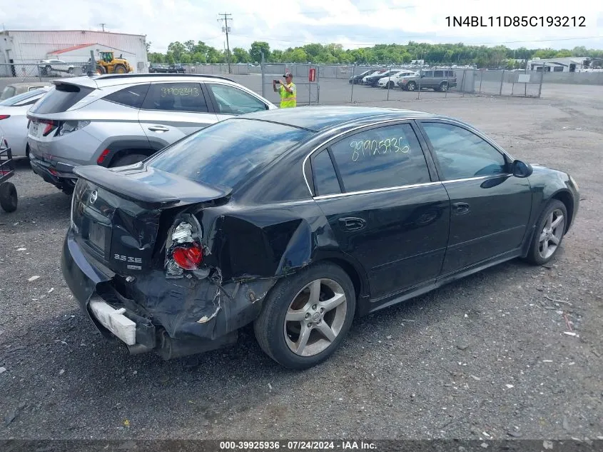 2005 Nissan Altima 3.5 Se VIN: 1N4BL11D85C193212 Lot: 39925936