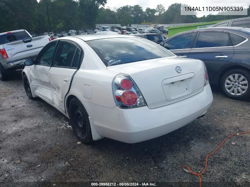 2005 Nissan Altima 2.5 S VIN: 1N4AL11D05N905339 Lot: 39958212